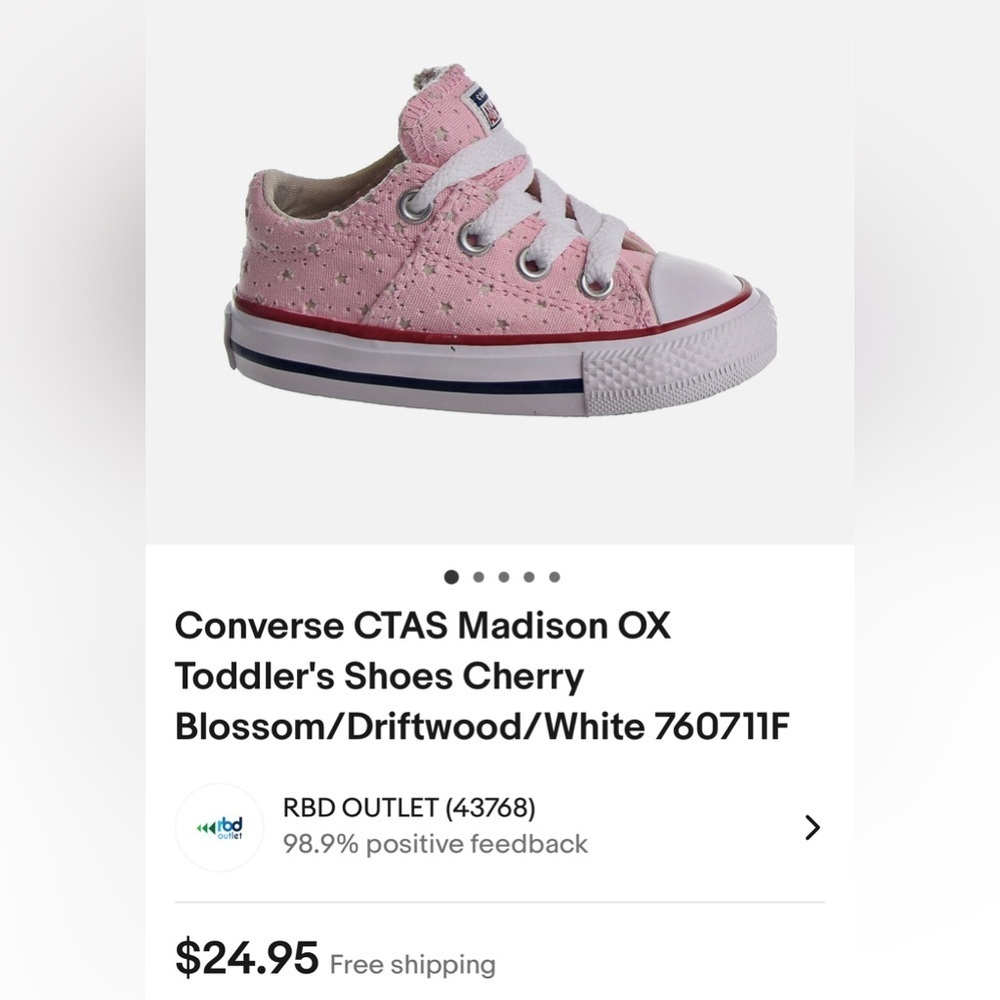 Converse CTAS Madison OX Toddler's Shoes Cherry Blossom/Driftwood/White 760711F